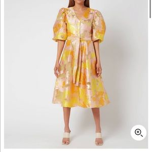 Stine Goya metallic gold, orange and pink Amira Dress never worn, new with tags